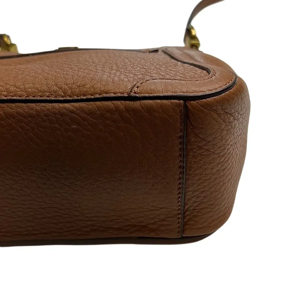 Tory Burch Light Camel Brown Pebbled Leather Crossbody Bag w/ Gold Hardware NWOT